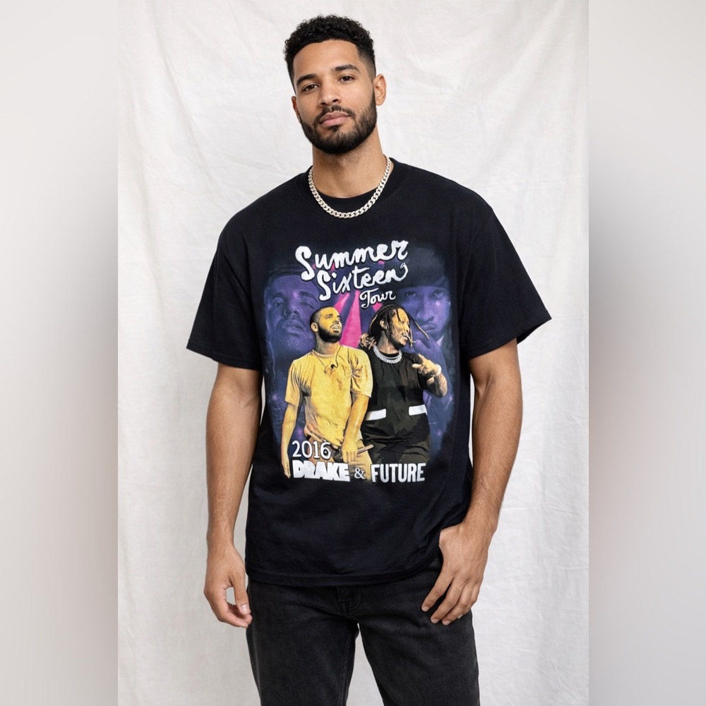Drake Future Shirt Mens medium Black Summer Sixteen Tour Concert Rap Tee 2016